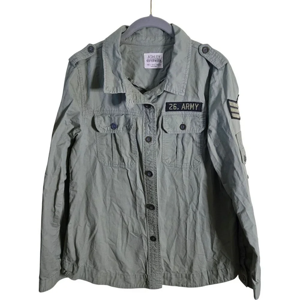 Ashley By 26 International Utility Collection Military Jacket Patches Size L